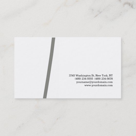 Einzigartig Stilgrauweiß Moderne Schlicht einfach Visitenkarte (Rückseite)
