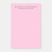 Einzigartig Stilvoll modern elegant rosa Post-it Klebezettel (Vorderseite)