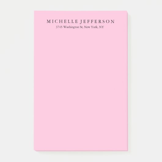 Einzigartig Stilvoll modern elegant rosa Post-it Klebezettel (Vorderseite)