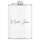 Einzigartig Stilvoll Moderne Schlichte Kalligraphi Flachmann (Vorderseite)