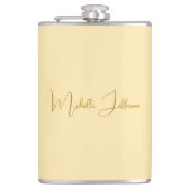 Einzigartig Stilvoll moderne Schlichte Kalligraphi Flachmann (Vorderseite)