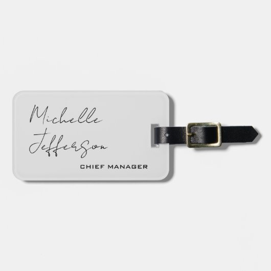 Einzigartig Stilvoll Moderne Schlichte Kalligraphi Gepäckanhänger (Vorderseite horizontal)