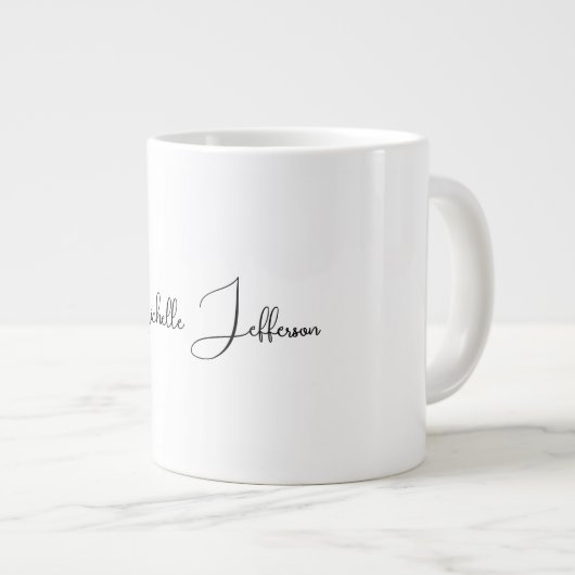 Einzigartig Stilvoll Moderne Schlichte Kalligraphi Jumbo-Tasse (Vorderseite Rechts)