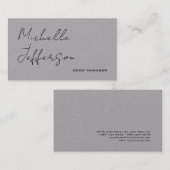 Einzigartig Stilvoll Moderne Schlichte Kalligraphi Visitenkarte (Vorne/Hinten)