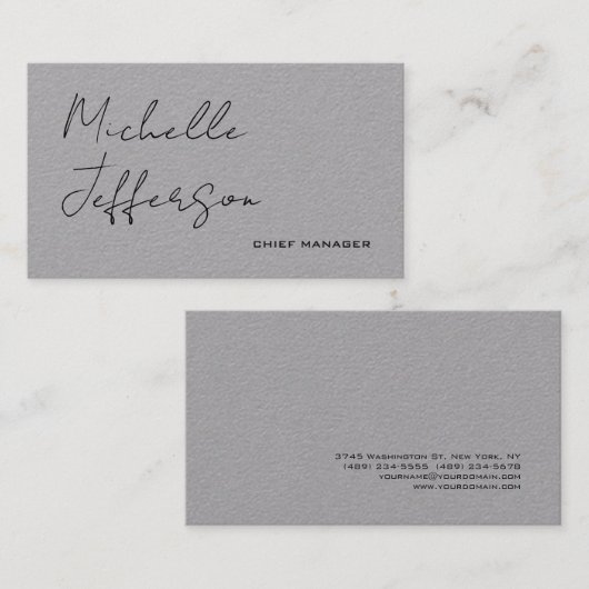 Einzigartig Stilvoll Moderne Schlichte Kalligraphi Visitenkarte (Vorne/Hinten)