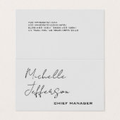 Einzigartig Stilvoll Moderne Schlichte Kalligraphi Visitenkarten (Außenseite Aufgefaltet)