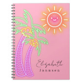 Einzigartig Stilvoll moderner Palmenbaum und Sonne Notizblock (Vorderseite)