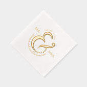Einzigartig Stilvolle Brauträubernamen Gold Servietten Mit Folie (Rechts)
