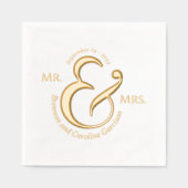 Einzigartig Stilvolle Brauträubernamen Gold Servietten Mit Folie (Vorderseite)