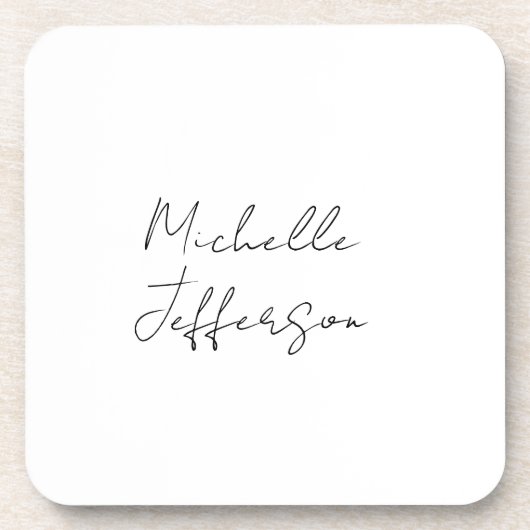 Einzigartig Stilvolle moderne Schlichte Kalligrafi Getränkeuntersetzer (Vorderseite)