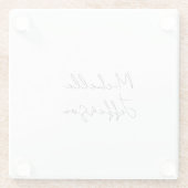 Einzigartig Stilvolle moderne Schlichte Kalligrafi Glasuntersetzer (Rückseite)