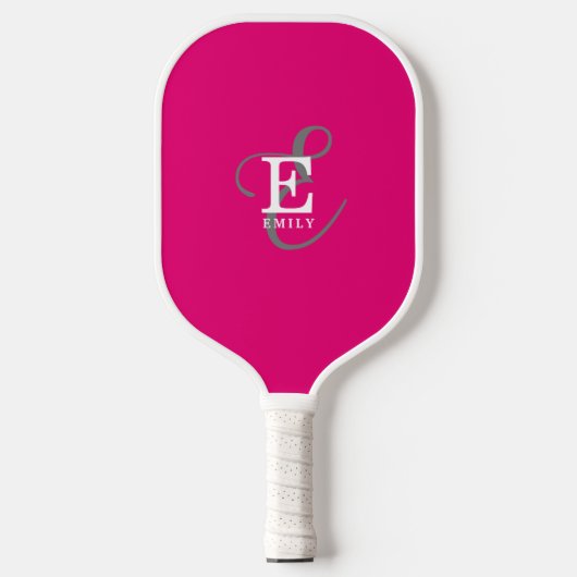 Einzigartig Stilvolle Monogramm Typografie Hot Pin Pickleball Schläger (Vorderseite)