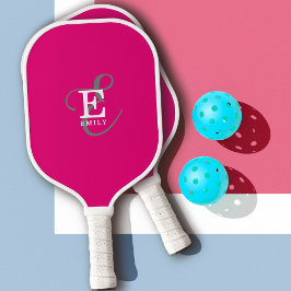 Einzigartig Stilvolle Monogramm Typografie Hot Pin Pickleball Schläger