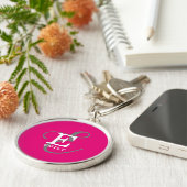 Einzigartig Stilvolle Monogramm Typografie Hot Pin Schlüsselanhänger (Seite)