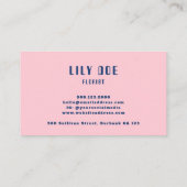 Einzigartig Stilvolle Typografie in Blau und Rosa Visitenkarte (Rückseite)