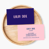 Einzigartig Stilvolle Typografie in Blau und Rosa Visitenkarte