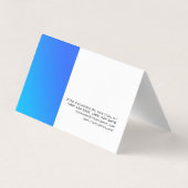 Einzigartig stilvolles Blau Weiß Modernes Schlicht Visitenkarten (Rückseite)