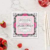 Einzigartig Stilvolles Pink Black Wedding Paper Na Serviette (Beispiel)