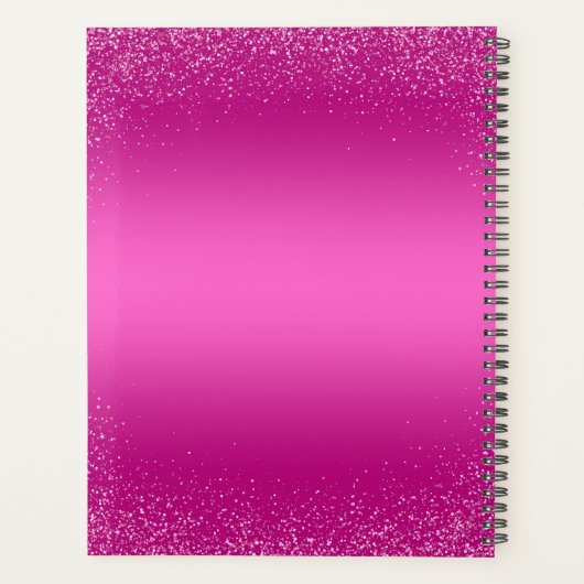 Einzigartig Trendy Glitzer Glam Luxury Girly Monog Planer (Rückseite)