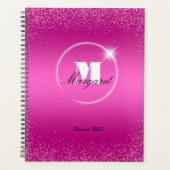 Einzigartig Trendy Glitzer Glam Luxury Girly Monog Planer (Vorderseite)