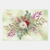 Einzigartig Vintag Inspirierte Weihnachtsblume Geschenkpapier Set (Vorderseite 3)