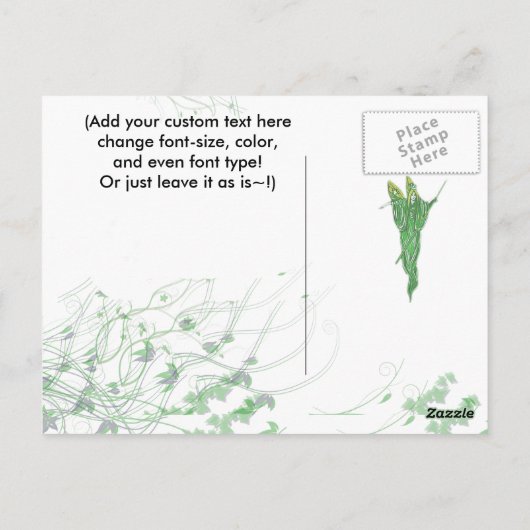 Einzigartig Vintage Absinthe Green Fairy Postkarte (Rückseite)