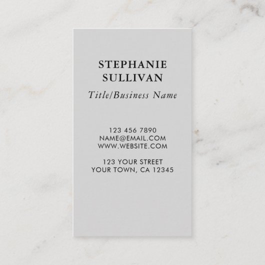 Einzigartig Visitenkarte (Rückseite)