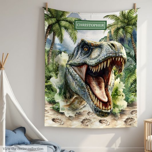 Einzigartig zornig T-Rex Blanket Personalisierter Fleecedecke