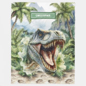 Einzigartig zornig T-Rex Blanket Personalisierter Fleecedecke (Vorderseite)