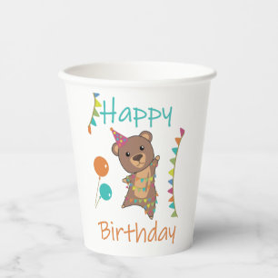 Einzigartig zum Geburtstag wünscht Ihnen viel Glüc Pappbecher