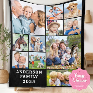Einzigartige 11-Foto-Collage Personalisiert Süße F Sherpadecke