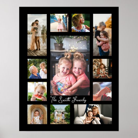 Einzigartige 12 Foto Collage Minimalistisch Einfac Poster (Vorne)