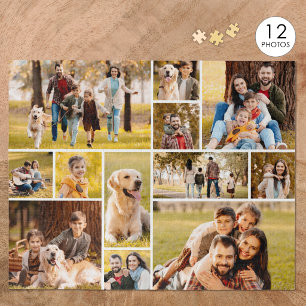 Einzigartige 12-Foto-Collage Minimalistisch Einfac Puzzle