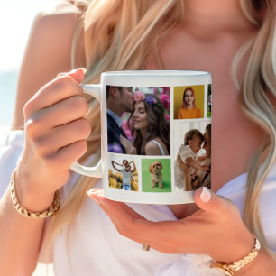 Einzigartige 12-Quadrat-Fotoerinnerung Zweifarbige Tasse
