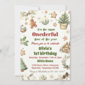 Einzigartige 1. Geburtstagskekse Weihnachten Einladung (Vorderseite)