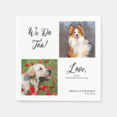 Einzigartige 2 Fotos wir tun zu Hauskatze Hunde Ho Serviette (Vorderseite)