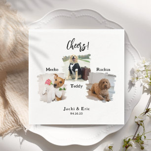 Einzigartige 3 Fotos Chefin Katze Hochzeit Serviette