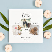 Einzigartige 3 Fotos Chefin Katze Hochzeit Serviette