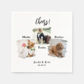 Einzigartige 3 Fotos Chefin Katze Hochzeit Serviette (Vorderseite)