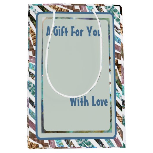 Einzigartige Abalone-Muschel Strips-Sorte Mittlere Geschenktüte (Vorderseite)