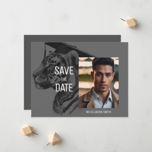 Einzigartige Abschluss-Ankündigung Foto-Karte Ankündigung (Vorderseite/Rückseite Beispiel)