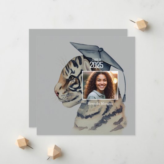 Einzigartige Abschluss-Announcement-Karte Ankündigung (Vorderseite/Rückseite Beispiel)