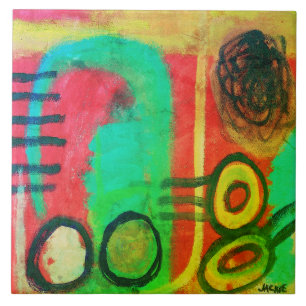 Einzigartige Abstrakte Acrylmalerei Fliese