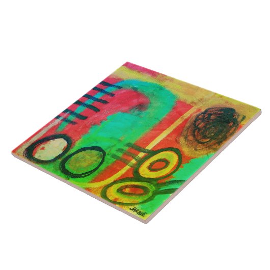 Einzigartige Abstrakte Acrylmalerei Fliese (Seite)