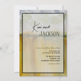 Einzigartige Abstrakte Art Wasserfarben Hochzeit E Einladung