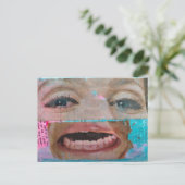 einzigartige abstrakte Collage mit Augen und Mund Postkarte (Stehend Vorderseite)
