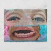 einzigartige abstrakte Collage mit Augen und Mund Postkarte (Vorderseite)