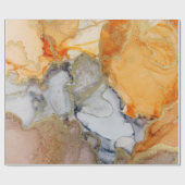 Einzigartige Abstrakte Gold Black Orange Kunst Geschenkpapier (Flach)