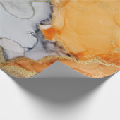 Einzigartige Abstrakte Gold Black Orange Kunst Geschenkpapier (Ecke)