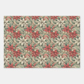 Einzigartige Abstrakte Holiday Poinsettia Wraps En Geschenkpapier Set (Vorderseite 2)